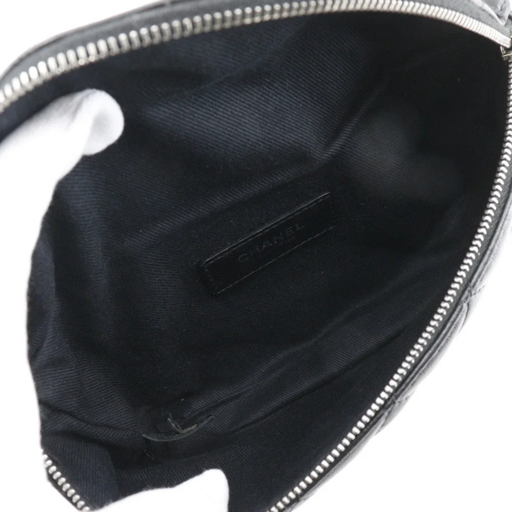CHANEL Black Lambskin Leather Fanny Pack
